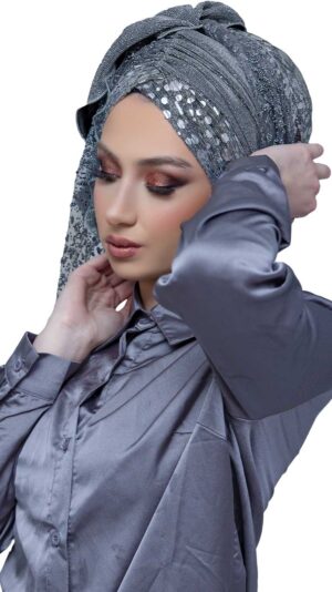 מטפחת מעוצבת אפור כסף