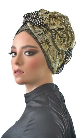 מטפחת רקומה זהב ברונזה