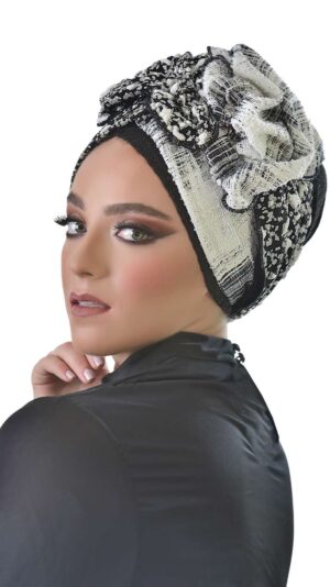 מטפחת שחור לבן עננים