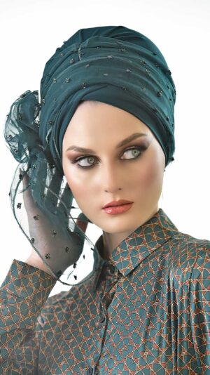 מטפחת טול ירוק בקבוק