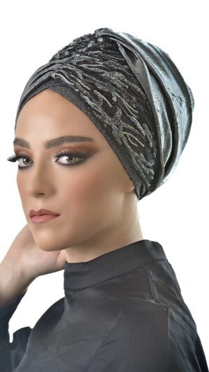 מטפחת מקומטת אפורה